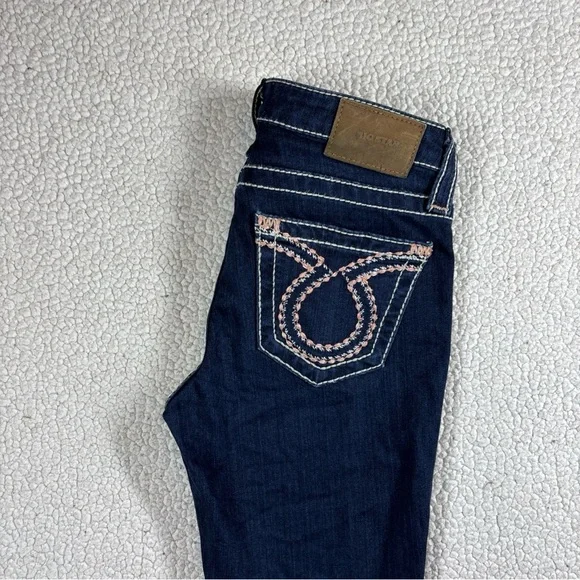 Big Star Liv Skinny Thick Stitch Jeans Women’s 26 R Stretch Dark Wash Low Rise - Picture 12 of 16
